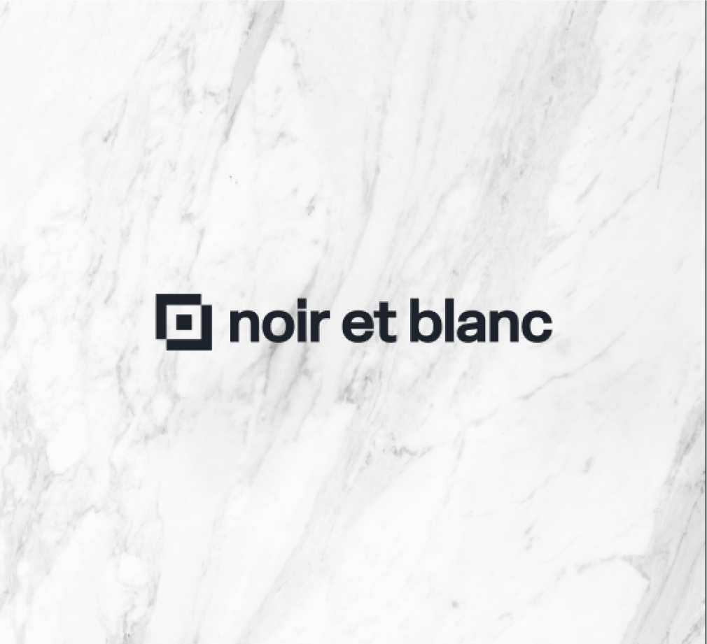 Lle logo de notre deuxième agence fictive, Noir Et Blanc.